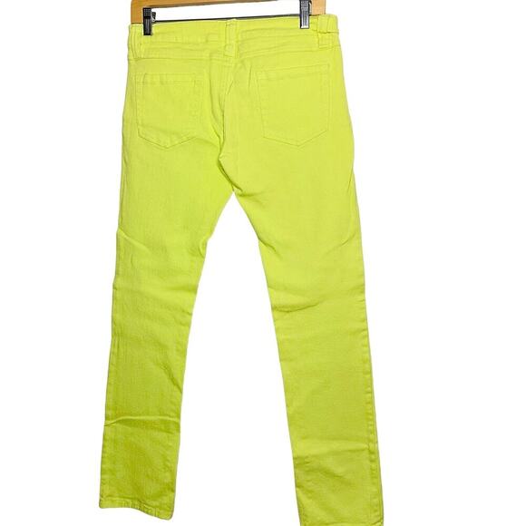 Vintage Wet Seal Women's Neon Yellow Highlighter Straight Leg Jeans Size 9 - Picture 2 of 9